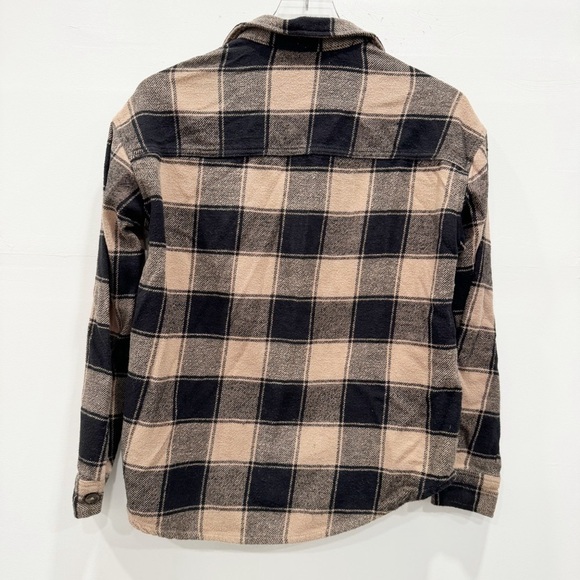 Hollister Loose Fit Button Down Long Sleeve Plaid Shirt Brown Tan - Picture 3 of 8
